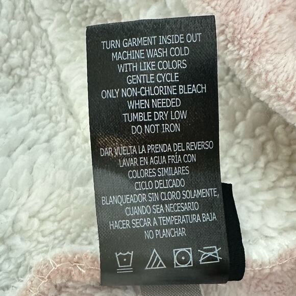 Disney Minnie Mouse Soft Pink Fleece Lounger Sherpa Hood Size Large - Picture 9 of 10